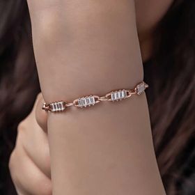 Himarry 925 Ayar Gümüş Rose Baget Taşlı Kadın Bileklik