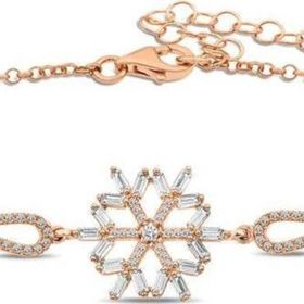 Himarry 925 Ayar Gümüş Rose Baget Taşlı Kar Tanesi Bileklik
