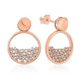 Himarry 925 Ayar Gümüş Rose Çiğ Damlası Küpe