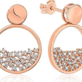 Himarry 925 Ayar Gümüş Rose Çiğ Damlası Küpe