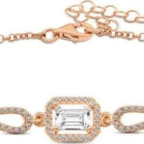 Himarry 925 Ayar Gümüş Rose Dikdörtgen Baget Bileklik
