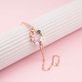 Himarry 925 Ayar Gümüş Rose Kalp Manolya Çiçeği Kelebek Kadın Bileklik
