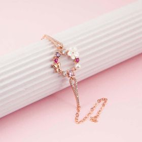 Himarry 925 Ayar Gümüş Rose Manolya Çiçeği Kelebek Kadın Bileklik