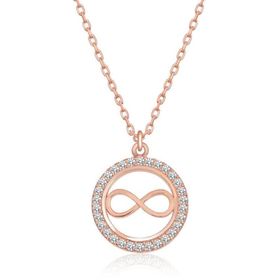 Himarry 925 Ayar Gumus Rose Minik Sonsuzluk Kadın Gümüş Kolye
