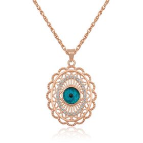Himarry ​925 Ayar Gümüş Rose Oval Nazar Kadın Kolye