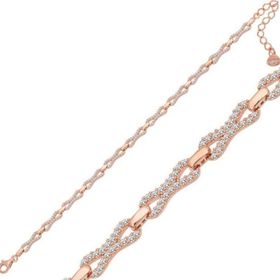 Himarry 925 Ayar Gümüş Rose Zirkon Taşlı Kadın Bileklik