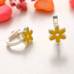 Himarry ​925 Ayar Gümüş Sarı Çiçek Desen Çocuk Küpesi