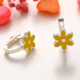Himarry ​925 Ayar Gümüş Sarı Çiçek Desen Çocuk Küpesi