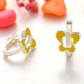 Himarry 925 Ayar Gümüş Sari Kelebek Çocuk Küpesi