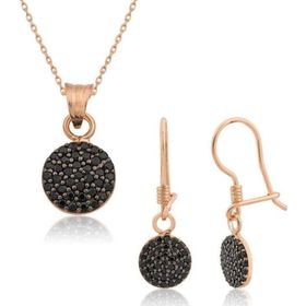 Himarry ​925 Ayar Gümüş Siyah Yuvarlak Set