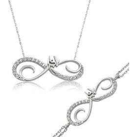 Himarry 925 Ayar Gümüş Sonsuzluk Aşk Set