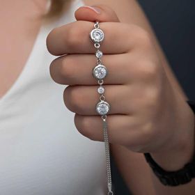 Himarry 925 Ayar Gümüş Yuvarlak Taşlı Kadın Bileklik