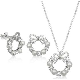 Himarry 925 Ayar İnci Kurdele Kadın Gümüş Set