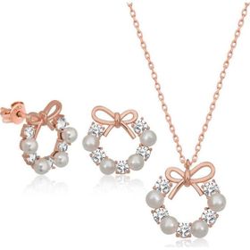 Himarry 925 Ayar İnci Kurdele Kadın Gümüş Set