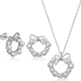 Himarry 925 Ayar İnci Kurdele Kadın Gümüş Set