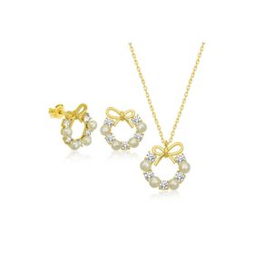 Himarry 925 Ayar İnci Kurdele Kadın Gümüş Set