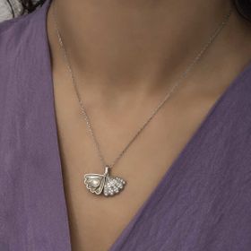 Himarry 925 Ayar İncili İstiridye Kadın Gümüş Kolye