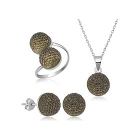 Himarry 925 Ayar Kristal Kadın Gümüş Set