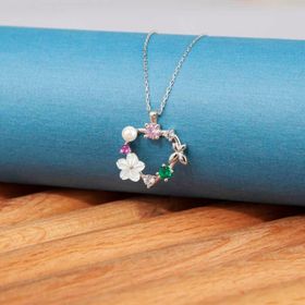 Himarry 925 Ayar Manolya Çiçeği Kelebek Kadın Gümüş Kolye