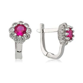 Himarry 925 Ayar Pembe Taşlı Çiçek Gümüş Küpe