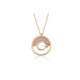 Himarry 925 Ayar Rose Ay Yıldız Kadın Gümüş Kolye