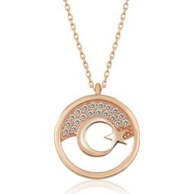 Himarry 925 Ayar Rose Ay Yıldız Kadın Gümüş Kolye