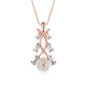 Himarry 925 Ayar Rose Bahar Çiçeği Gümüş Kolye