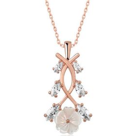Himarry 925 Ayar Rose Bahar Çiçeği Gümüş Kolye