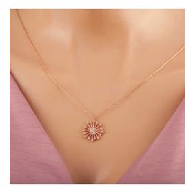 Himarry 925 Ayar Rose Çiçek Kadın Gümüş Kolye