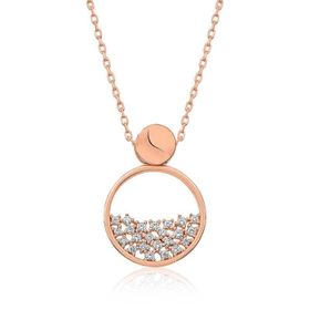 Himarry 925 Ayar Rose Çiğ Damlası Kadın Gümüş Kolye