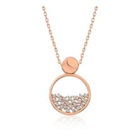 Himarry 925 Ayar Rose Çiğ Damlası Kadın Gümüş Kolye