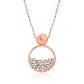 Himarry 925 Ayar Rose Çiğ Damlası Kadın Gümüş Kolye