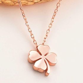 Himarry 925 Ayar Rose Dört Yapraklı Yonca Kadın Gümüş Kolye