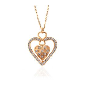 Himarry 925 Ayar Rose Kalp Sonsuzluk Kadın Gümüş Kolye
