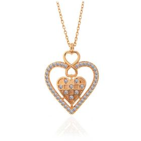 Himarry 925 Ayar Rose Kalp Sonsuzluk Kadın Gümüş Kolye