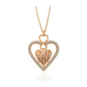 Himarry 925 Ayar Rose Kalp Sonsuzluk Kadın Gümüş Kolye