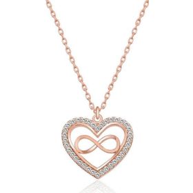 Himarry 925 Ayar Rose Kalp Sonsuzluk Kadın Gümüş Kolye