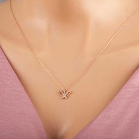 Himarry 925 Ayar Rose Kelebek Kadın Gümüş Kolye