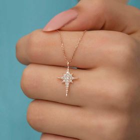 Himarry 925 Ayar Rose Kutup Yıldızı Kadın Gümüş Kolye