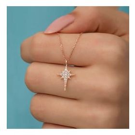 Himarry 925 Ayar Rose Kutup Yıldızı Kadın Gümüş Kolye