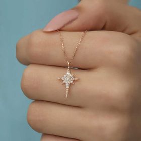 Himarry 925 Ayar Rose Kutup Yıldızı Kadın Gümüş Kolye