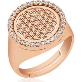 Himarry 925 Ayar Rose Oval Yaşam Çiçeği Gümüş Yüzük