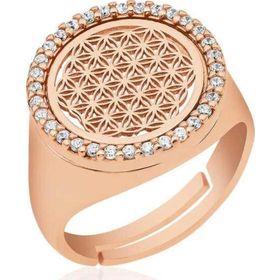 Himarry 925 Ayar Rose Oval Yaşam Çiçeği Gümüş Yüzük