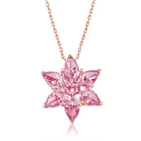 Himarry 925 Ayar Rose Pembe Lotus Çiçeği Gümüş Kolye