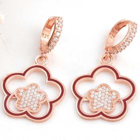 Himarry ​925 Ayar Rose Sallantılı Çiçek Desenli Kadın Gümüş Küpe