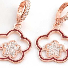 Himarry ​925 Ayar Rose Sallantılı Çiçek Desenli Kadın Gümüş Küpe