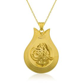 Himarry 925 Ayar Sarı Tuğra Kadın Gümüş Kolye