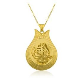 Himarry 925 Ayar Sarı Tuğra Kadın Gümüş Kolye