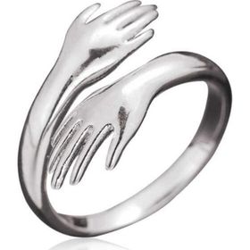 Himarry 925 Ayar Sarılan Eller Gümüş Yüzük