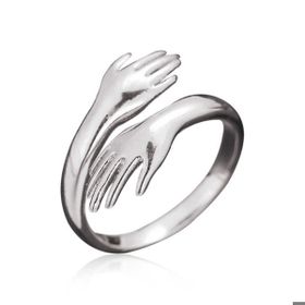 Himarry 925 Ayar Sarılan Eller Gümüş Yüzük